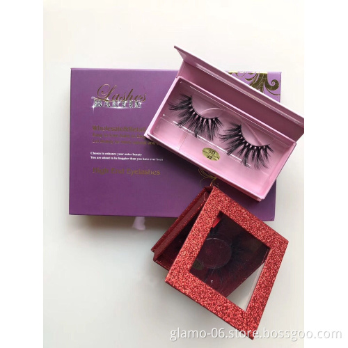 Customized Eyelash Packaging Box Premium Mink Eyelashes 3D Eyelash Packaging Box 100 Packs Crown Lash Box Package